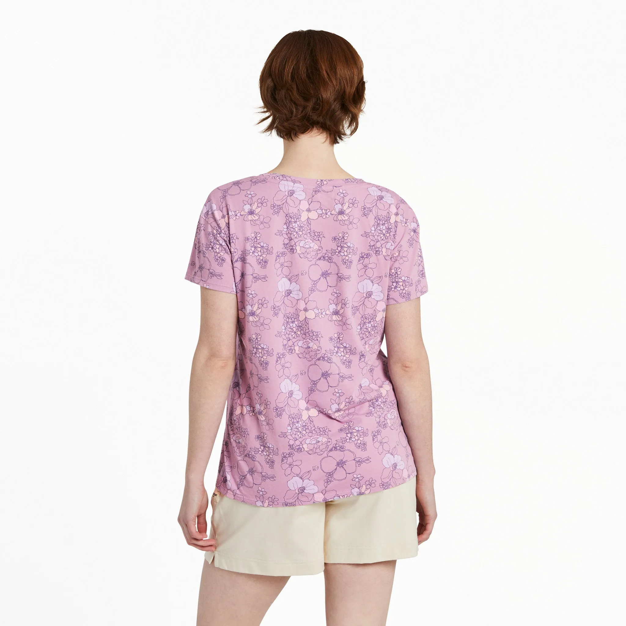 Women's Floral Garden Pattern Crusher-LITE Easy Vee