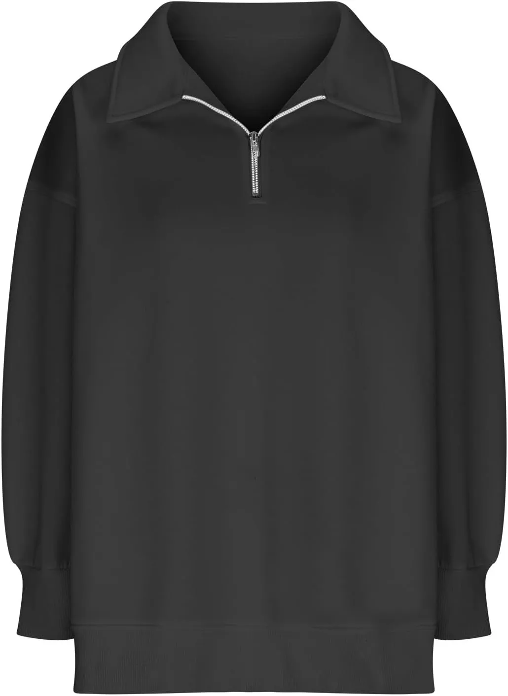 Women's Oversized Quarter Half Zip Hoodies Sweatshirt,2024 Winter V Neck Long Sleeve Pullover Tunic Trendy Clothes