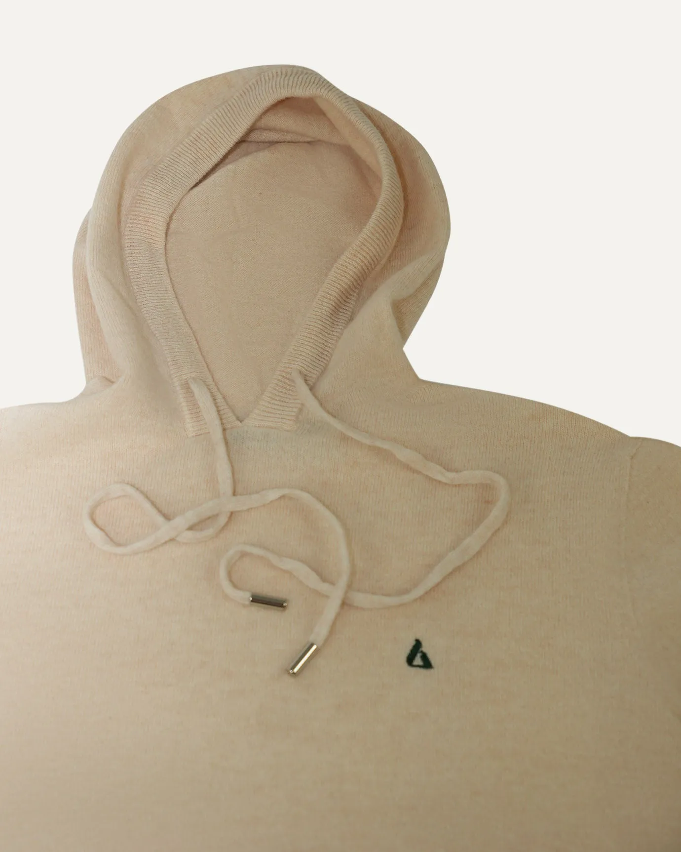 Wool Classy Hoodie - Beige & Dark Green Logo