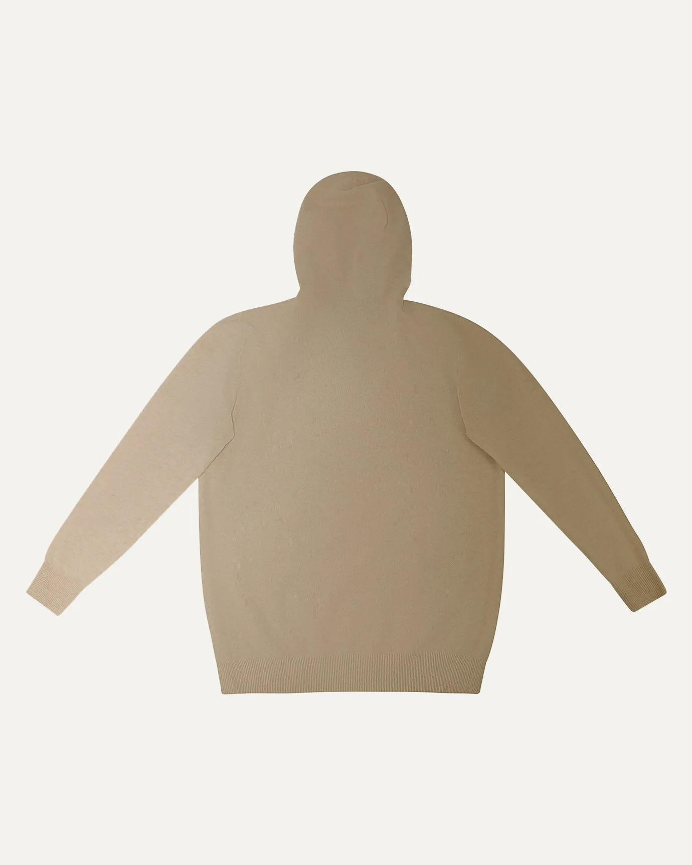 Wool Classy Hoodie - Beige & Dark Green Logo