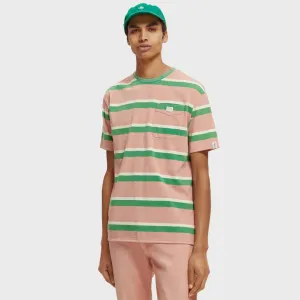 YARN-DYED STRIPE T-SHIRT | PINK/GREEN STRIPE